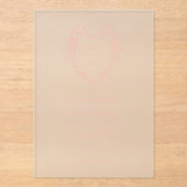 クラシックピンクワイルドフラワーモノグラム結婚クレスト アクリル招待状 (正面)