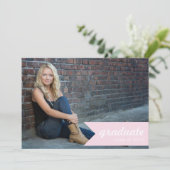 クラシックピンク卒業発表 – 招待状 (スタンド正面)