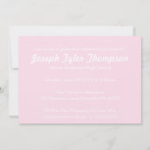 クラシックピンク卒業発表 – 招待状 (裏面)