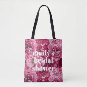 クラシックピンク牡丹クラスターカスタムブライダルシャワー トートバッグ (正面)