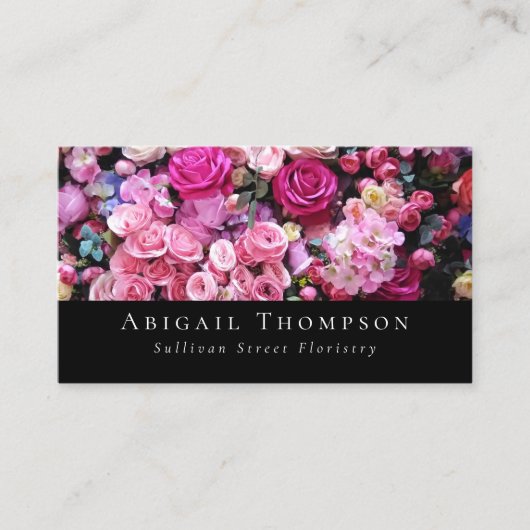 クラシックピンク花花花屋 名刺 (正面)