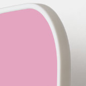 クラシックピンク/ホワイトシンプルモノグラムミニマル ピックルボールラケット (左詳細)