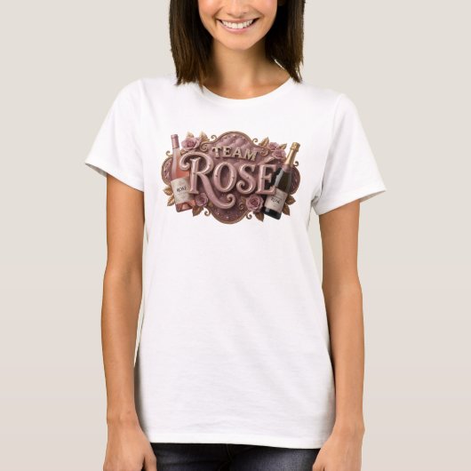 クラシックピンク TEAM ROS 引用Tシャツ Tシャツ (正面)