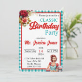 クラシックピンナップ誕生日パーティーの招待 招待状 (スタンド正面)