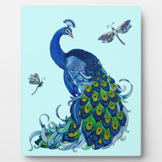 クラシックピーコックアンドドラゴンフライデザイン フォトプラーク (正面)