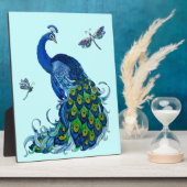 クラシックピーコックアンドドラゴンフライデザイン フォトプラーク (側面)