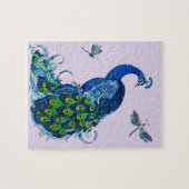 クラシックピーコックドラゴンフライデザイン ジグソーパズル (横)
