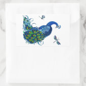 クラシックピーコックドラゴンフライデザイン 長方形シール (バッグ)