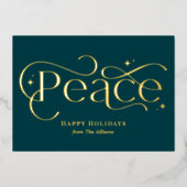 クラシックピースフォイルビジネスホリデーカード 箔招待状 (正面)