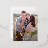 クラシックピースフォイルフォトホリデーポストカード 箔シーズンポストカード (正面/裏面)