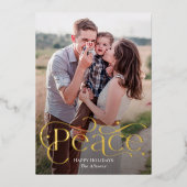 クラシックピースフォイルホリデーフォトカード 箔招待状 (正面)