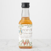 クラシックピーターうさぎ赤ちゃんシャワー予約リクエスト リキュールボトルラベル (正面)