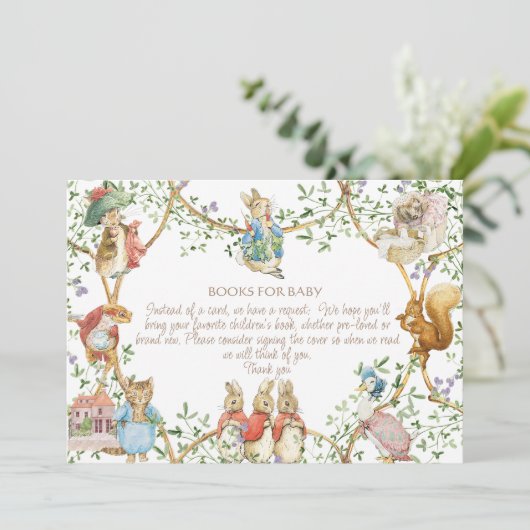 クラシックピーターうさぎ赤ちゃんシャワー予約リクエスト 招待状 (スタンド正面)
