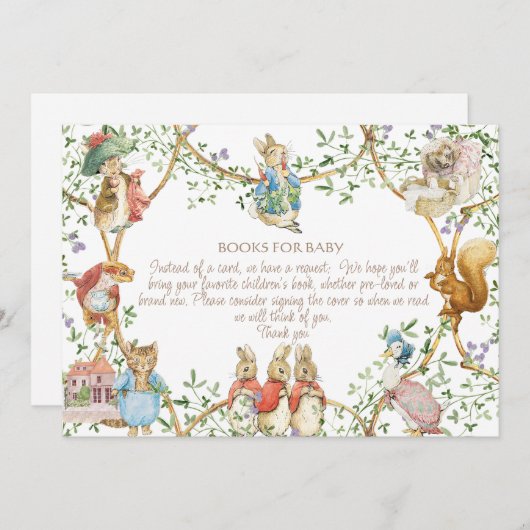 クラシックピーターうさぎ赤ちゃんシャワー予約リクエスト 招待状 (正面/裏面)