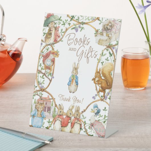 クラシックピーターうさぎ赤ちゃんシャワー書籍の贈り物 台座サイン (インサイチュ)