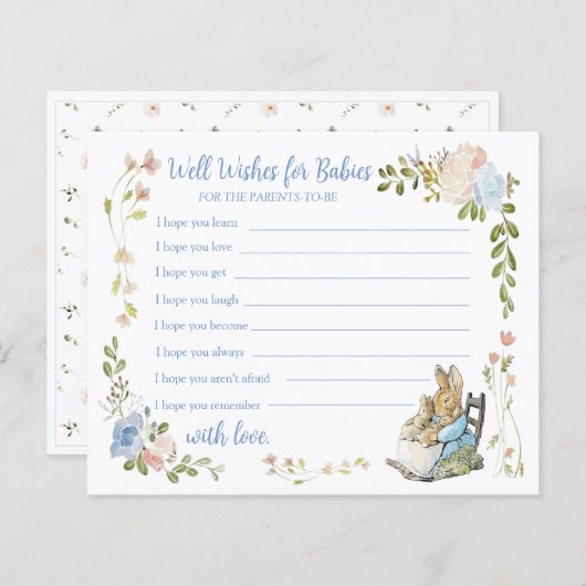 クラシックピーターザラビットツインシャワーアドバイスカード (正面/裏面)