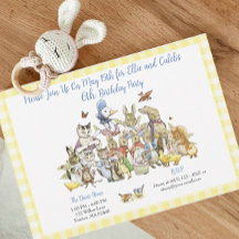 クラシックピーターザラビットバースデーパーティー招待