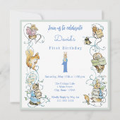 クラシックピーターザラビットベアトリックスポッター誕生日 招待状 (正面)