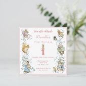 クラシックピーターザラビットベアトリックスポッター誕生日 招待状 (スタンド正面)