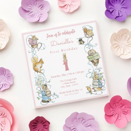 クラシックピーターザラビットベアトリックスポッター誕生日 招待状