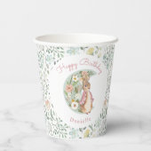 クラシックピーターザラビットベアトリックスポッター誕生日 紙コップ (裏面)