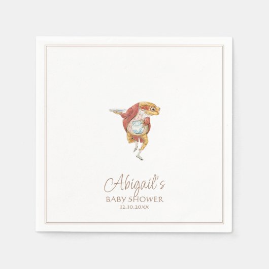 クラシックピーターザラビットベイビーシャワー スタンダードカクテルナプキン (正面)