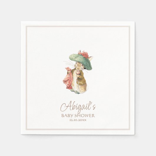 クラシックピーターザラビットベイビーシャワー スタンダードカクテルナプキン (正面)