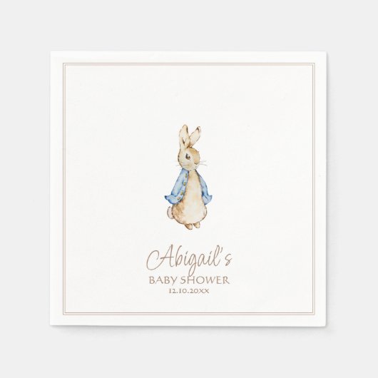 クラシックピーターザラビットベイビーシャワー スタンダードカクテルナプキン (正面)