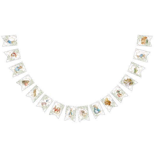 クラシックピーターザラビットベイビーシャワー バンティングフラッグ (全)