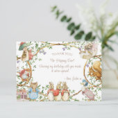 クラシックピーターザラビット誕生日サンキューカード (スタンド正面)