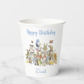 クラシックピーターザラビット誕生日紙カップ 紙コップ (正面)