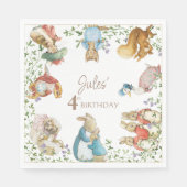 クラシックピーターザラビット誕生日 スタンダードランチョンナプキン (正面)