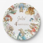 クラシックピーターザラビット誕生日 ペーパープレート (正面)