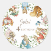 クラシックピーターザラビット誕生日 ラウンドシール (正面)