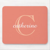 クラシックピーチピンク文字モノグラム マウスパッド (正面)