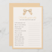 クラシックピーチボウゲストシャワーゲームカードを見つける 招待状 (正面/裏面)