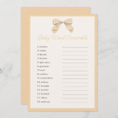 クラシックピーチボウベイビーシャワーワードスクランブルゲーム 招待状 (正面/裏面)