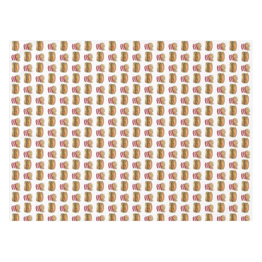 クラシックファストフードペアリングバーガーとフリフランスのーズ テーブルクロス (正面(横))