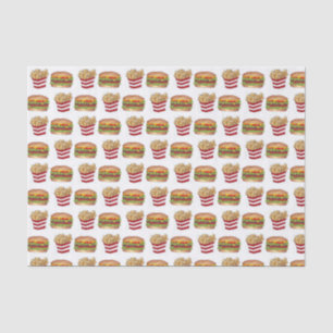 クラシックファストフードペアリングバーガーとフリフランスのーズ 薄葉紙