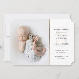 クラシックファミリーイニシャルフォト誕生 案内状