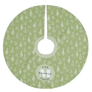 クラシックファミリーグリーンクリスマスツリー ブラッシュドポリエステルツリースカート