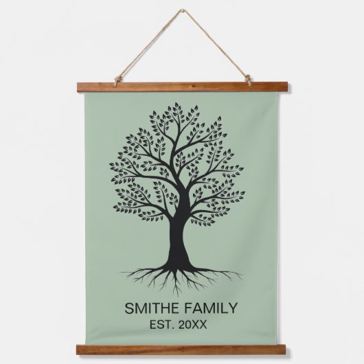 クラシックファミリーツリータペストリーウォールアート 吊り下げ型タペストリー (正面)