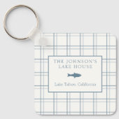 クラシックファミリーネームプレイドレイクハウスダスティブルー キーホルダー (正面)