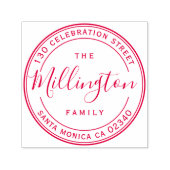 クラシックファミリ名スクリプトラウンド差出人住所 セルフインキングスタンプ (デザイン)