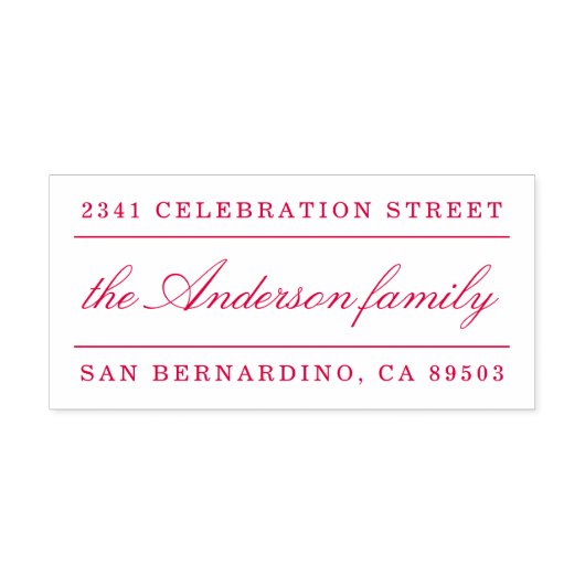 クラシックファミリ名スクリプト差出人住所 セルフインキングスタンプ (デザイン)