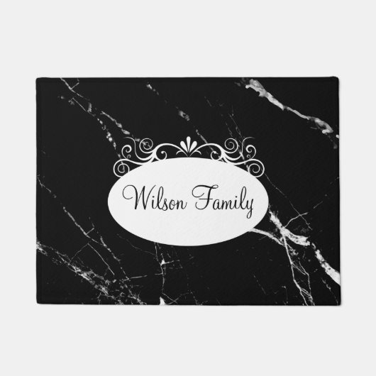 クラシックファミリ名モノグラムホームウェルカムマット ドアマット (正面)