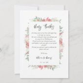 クラシックファンシーChristmas Pointsettiasフレーム写真 サンキューカード (裏面)