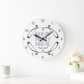 クラシックファームハウスホームスウィートホーム ラージ壁時計 (ホーム)