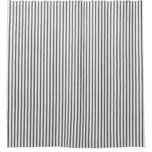 クラシックファームハウスヴィンテージチッキングストライプバスルーム シャワーカーテン (正面)