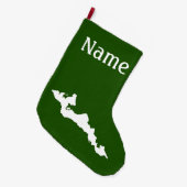 クラシックフィッシャーアイランドロゴクリスマスストッキング ラージクリスマスストッキング (正面 (吊り時))
